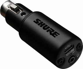 Shure MVX2U XLR-to-USB Digital Interface with Headphone Jack, Integrated Pre-amp with 60dB Gain Control, Zero-Latency Monitoring, 48V Phantom Power, ShurePlus Desktop App, 1m USB-C Cable integrated amplifier,stereo receiver,hi-fi amp combo,