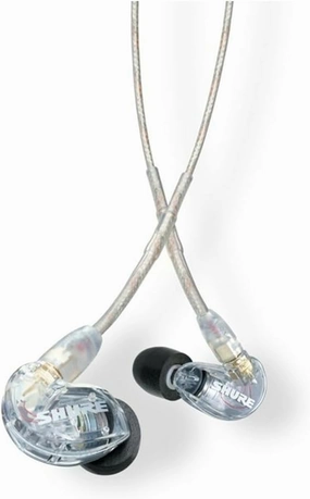 Shure SE215 PRO Wired Earbuds - Professional Sound Isolating Earphones, Clear Sound & Deep Bass, Single Dynamic MicroDriver, Secure Fit In Ear Monitor, plus Carrying Case & Fit Kit - Clear (SE215-CL) in-ear monitors,hi-fi IEMs,studio earphones,