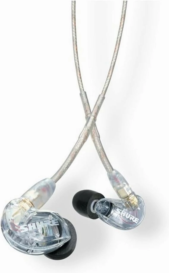 Shure SE215 PRO Wired Earbuds - Professional Sound Isolating Earphones, Clear Sound & Deep Bass, Single Dynamic MicroDriver, Secure Fit In Ear Monitor, plus Carrying Case & Fit Kit - Clear (SE215-CL) in-ear monitors,hi-fi IEMs,studio earphones,