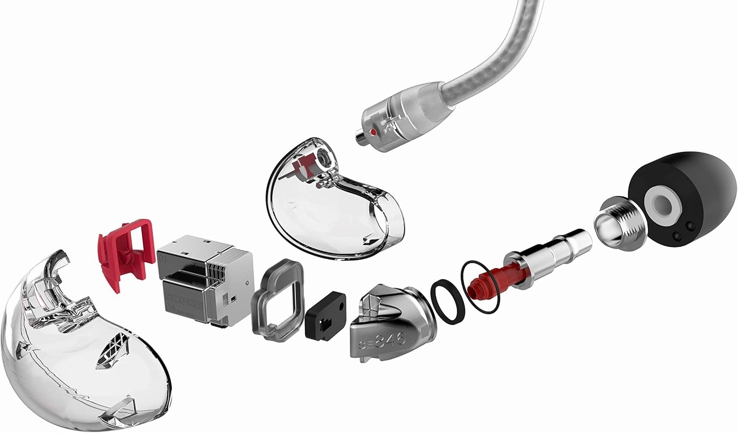 Shure SE846 PRO Gen 2 Wired Sound Isolating Earphones, Secure in-Ear Earbuds, High-End Professional Sound, Hi-Def Four Drivers, Upgraded Sound Filters, Durable Quality, Customizable Frequency - Gray