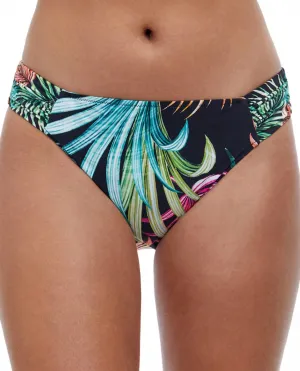 Side Tab Hipster Bikini Bottom In Tropico Black