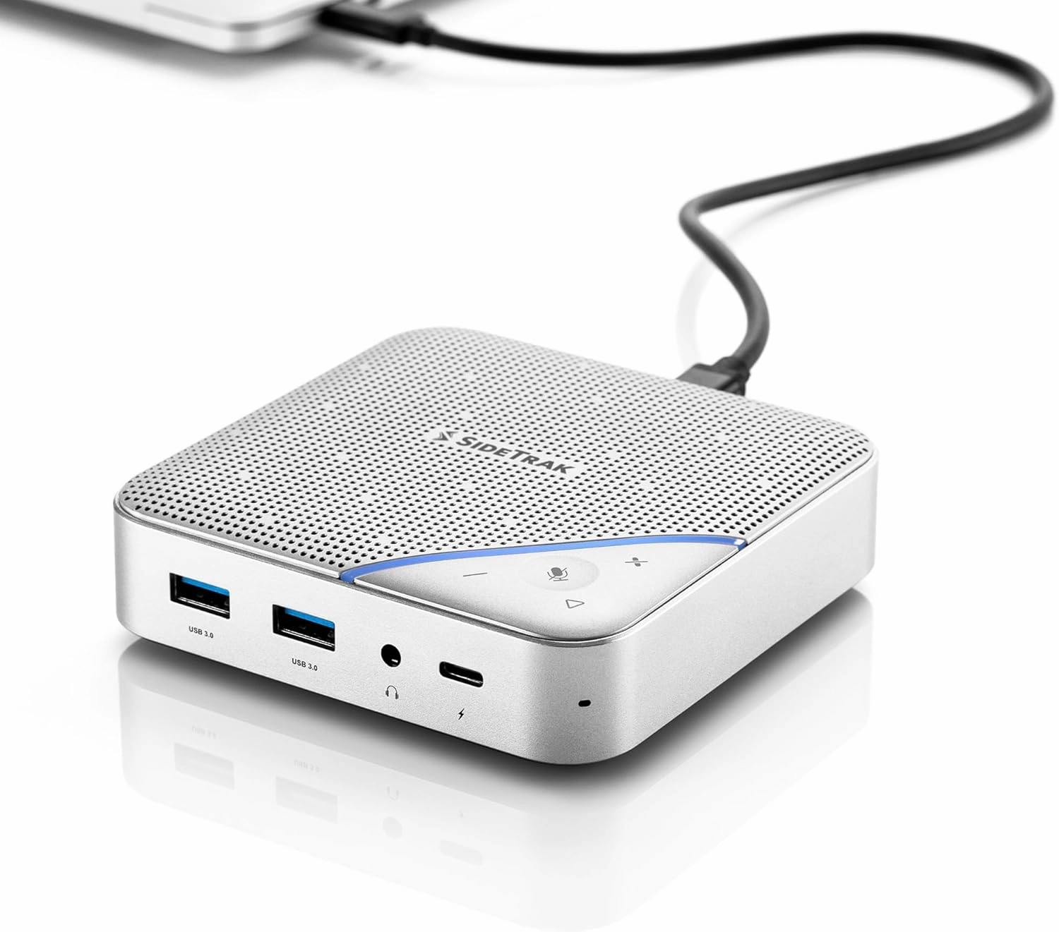 SideTrak Speakerphone Hub | Portable Audio Docking Station with 360 Sound Input and Smart Noise Cancellation | Conference Speaker and Microphone | Office Speaker and Speakerphone for Laptop smart audio hub,voice control speaker,Alexa compatible audio,