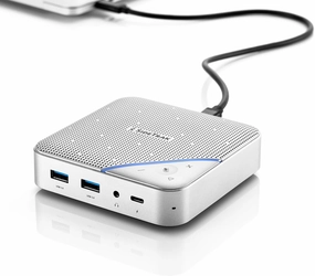 SideTrak Speakerphone Hub | Portable Audio Docking Station with 360 Sound Input and Smart Noise Cancellation | Conference Speaker and Microphone | Office Speaker and Speakerphone for Laptop smart audio hub,voice control speaker,Alexa compatible audio,