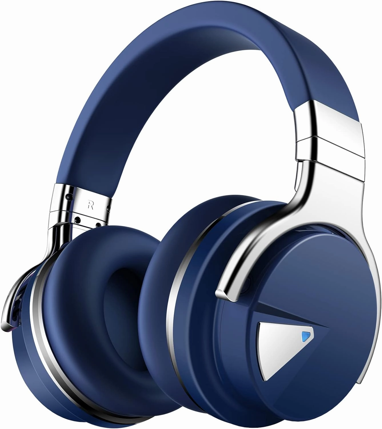 Silensys E7 Active Noise Cancelling Headphones Bluetooth Headphones with Microphone Deep Bass Wireless Headphones Over Ear, Comfortable Protein Earpads, 30 Hours Playtime for Travel/Work, Navy over-ear headphones,closed back headphones,wireless studio cans
