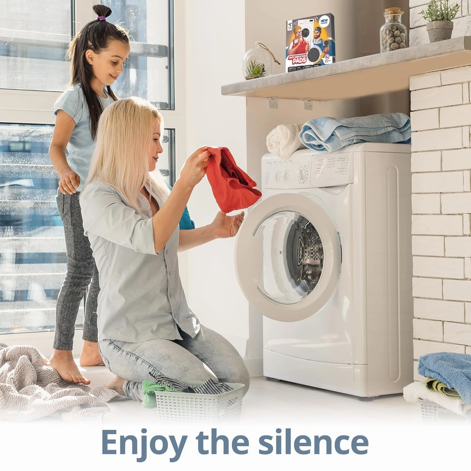 Silent Guys Anti Vibration Pads for Washing Machine - 4 Washing Machine Anti Vibration Pads Washer Anti Vibration Pads Rubber Vibration Pad Washing Machine Pads for Anti Vibration Mat Isolation Pads