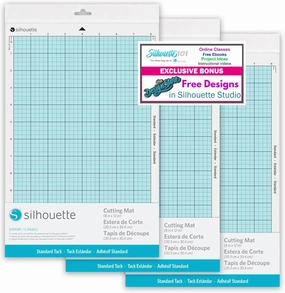 Silhouette Standard 8 inch Cutting mat 3 Pack for use with Portrait series Vinyl Cutters with 50 Bonus Designs vinyl accessories,turntable parts,record player tools,