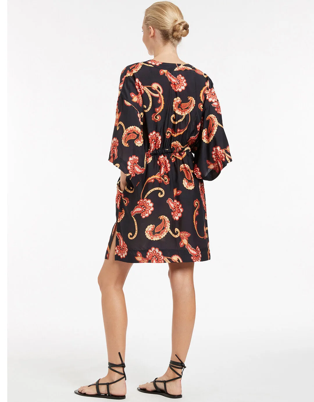 Silk Road Wide Sleeve Kaftan - Black