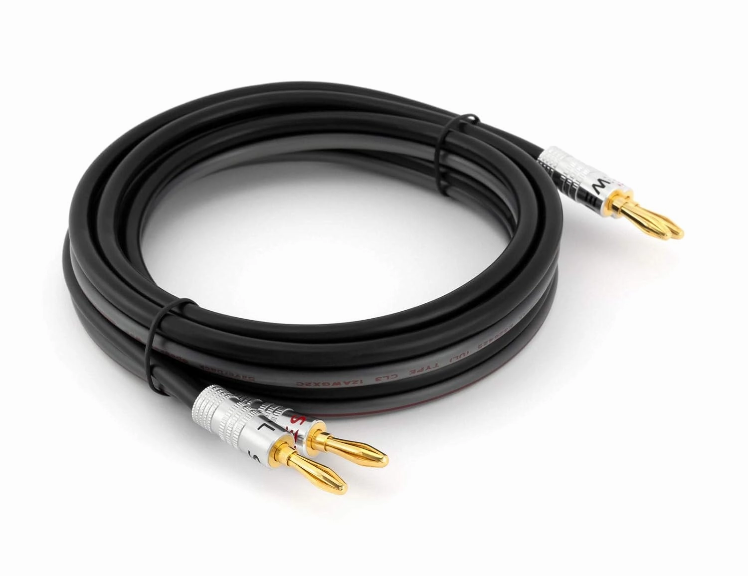 Silverback 12 AWG 259 Strand Speaker Wire with Banana Plugs, 6 Feet