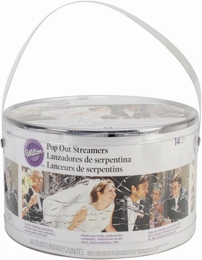 Simplicity 5073740001 No-Mess Pop Out Wedding Send Off Streamer Tubes, Silver, 4.2"H, 14pcs network streamer,wireless audio player,Wi-Fi music streamer,