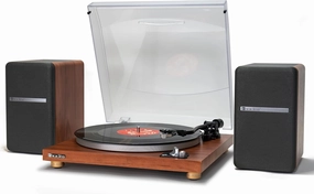 SingingWood Audio VP42AS Bluetooth Belt Drive 2 Speed Built in Preamp Turntable Hi-Fi with 44 Watt Bookshelf Speakers, Vinyl Record Player with Magnetic Cartridge Bluetooth Playback (Walnut) direct-drive turntable,DJ turntable,hi-torque vinyl deck,