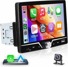 Single Din Car Stereo Carplay Android Auto, Driauto 7 Inch HD Touch Screen Car Radio with Bluetooth Single Din Mirror Link FM Radio with Backup Camera EQ, Car Audio Receiver Support USB/Type-C SWC audio interface,USB interface,music recording input,