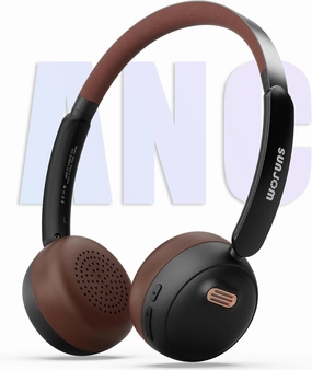 Sirius Over-Ear Noise Cancelling Headphone 70H Playtime Wireless ANC/ENC Bluetooth Retro On Ear Hybrid Headphones Lightweight with Built-in Microphone for Kids Students Sports Gym-Black reference headphones,neutral sound headphones,monitor headphones,