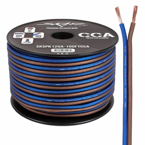 Skar Audio 12 Gauge AWG Audio Speaker Wire - 100 Feet (Blue/Brown) floorstanding speakers,tower speakers,stereo floor speakers,