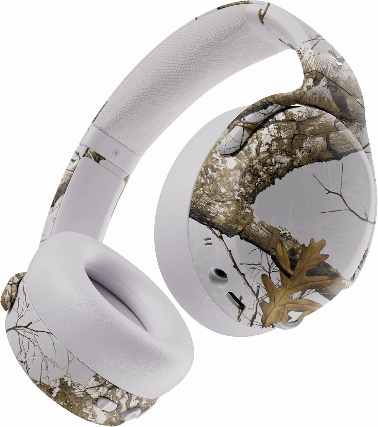 Skullcandy Crusher ANC 2 Wireless Over-Ear Bluetooth Headphones with Multi-Sensory Bass, Active Noise Cancelling, Up to 60 Hours Battery, Microphone for iPhone Android - Realtree Edge Colors White noise cancelling headphones,ANC headphones,travel headphone