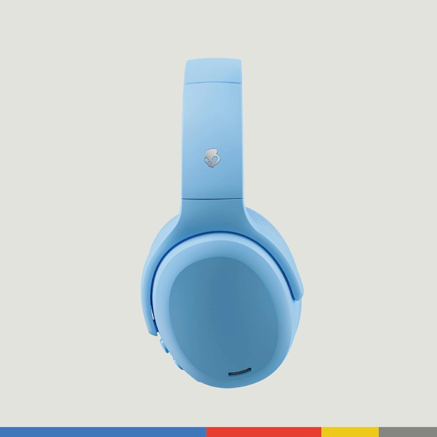 Skullcandy Crusher ANC 2 Wireless Over-Ear Bluetooth Headphones with Multi-Sensory Bass and Charging Cable, Active Noise Cancelling, Up to 60 Hours Battery, Microphone for iPhone Android - Preppy Blue