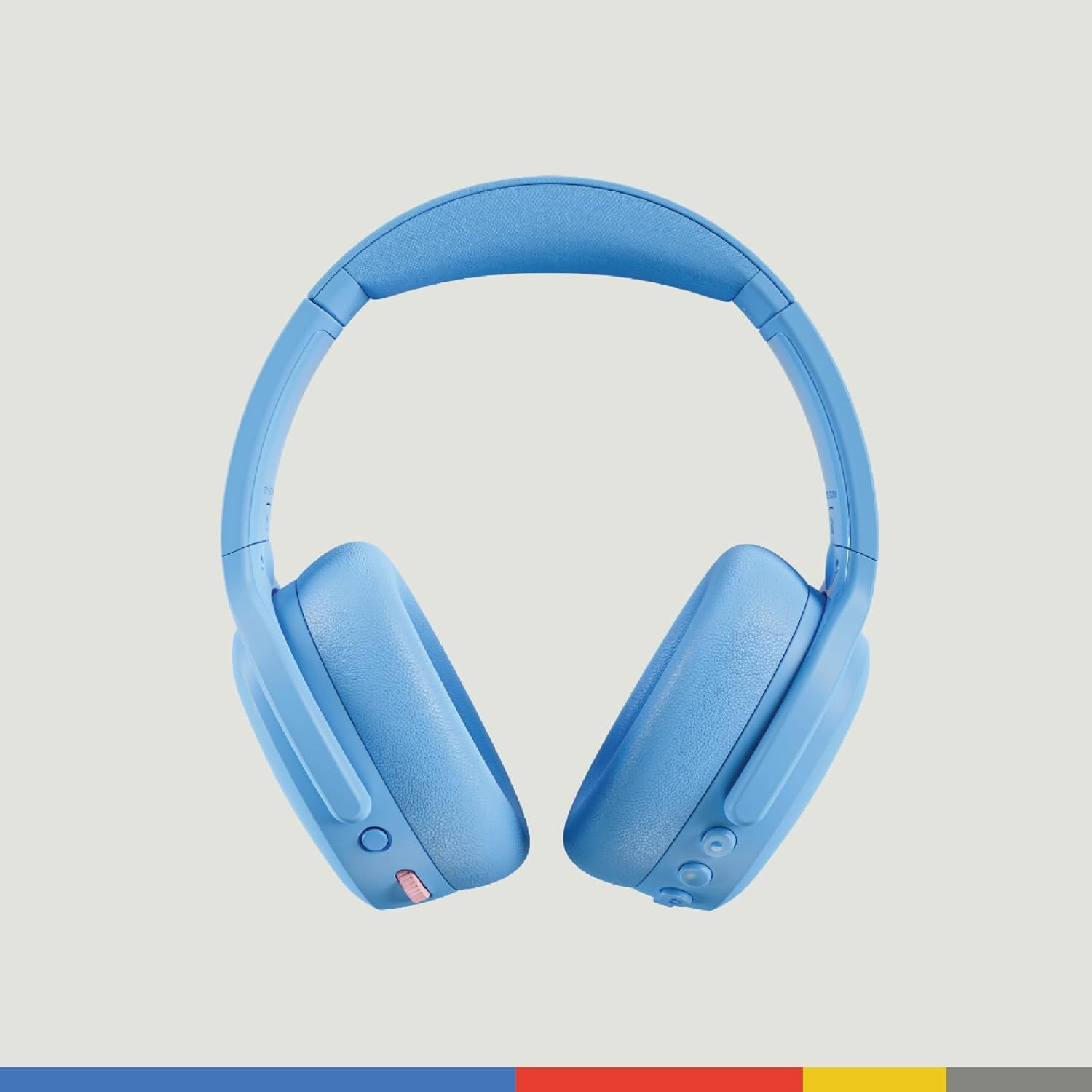 Skullcandy Crusher ANC 2 Wireless Over-Ear Bluetooth Headphones with Multi-Sensory Bass and Charging Cable, Active Noise Cancelling, Up to 60 Hours Battery, Microphone for iPhone Android - Preppy Blue