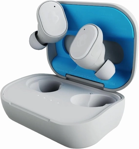 Skullcandy Grind Wireless Earbuds, Bluetooth Headphones, Up to 40 Hours Battery, Noise Isolating Fit, Microphone for iPhone Android, Customizable via Skull-iQ App - Light Grey/Blue wireless earbuds,Bluetooth earphones,true wireless stereo,