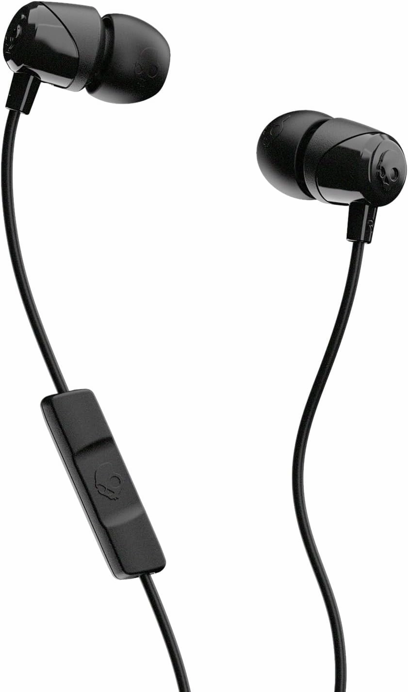 Skullcandy Jib Wired Earbuds with 3.5mm Plug, Noise Isolating Fit, Built-In Microphone Call and Track Control, Convenient for Travel - Black noise cancelling headphones,ANC headphones,travel headphones,