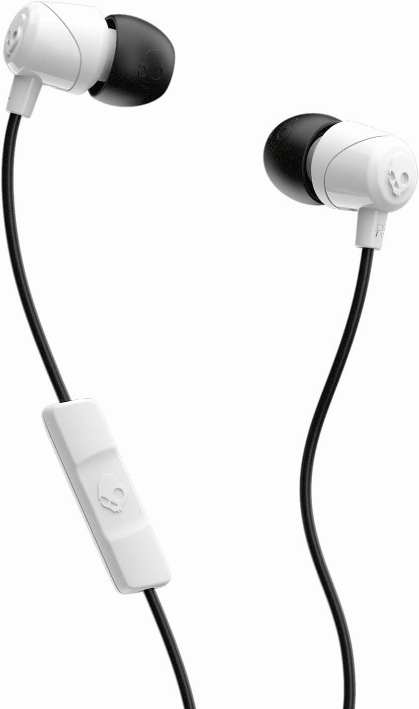 Skullcandy Jib Wired Earbuds with 3.5mm Plug, Noise Isolating Fit, Built-In Microphone Call and Track Control, Convenient for Travel - White noise cancelling headphones,ANC headphones,travel headphones,