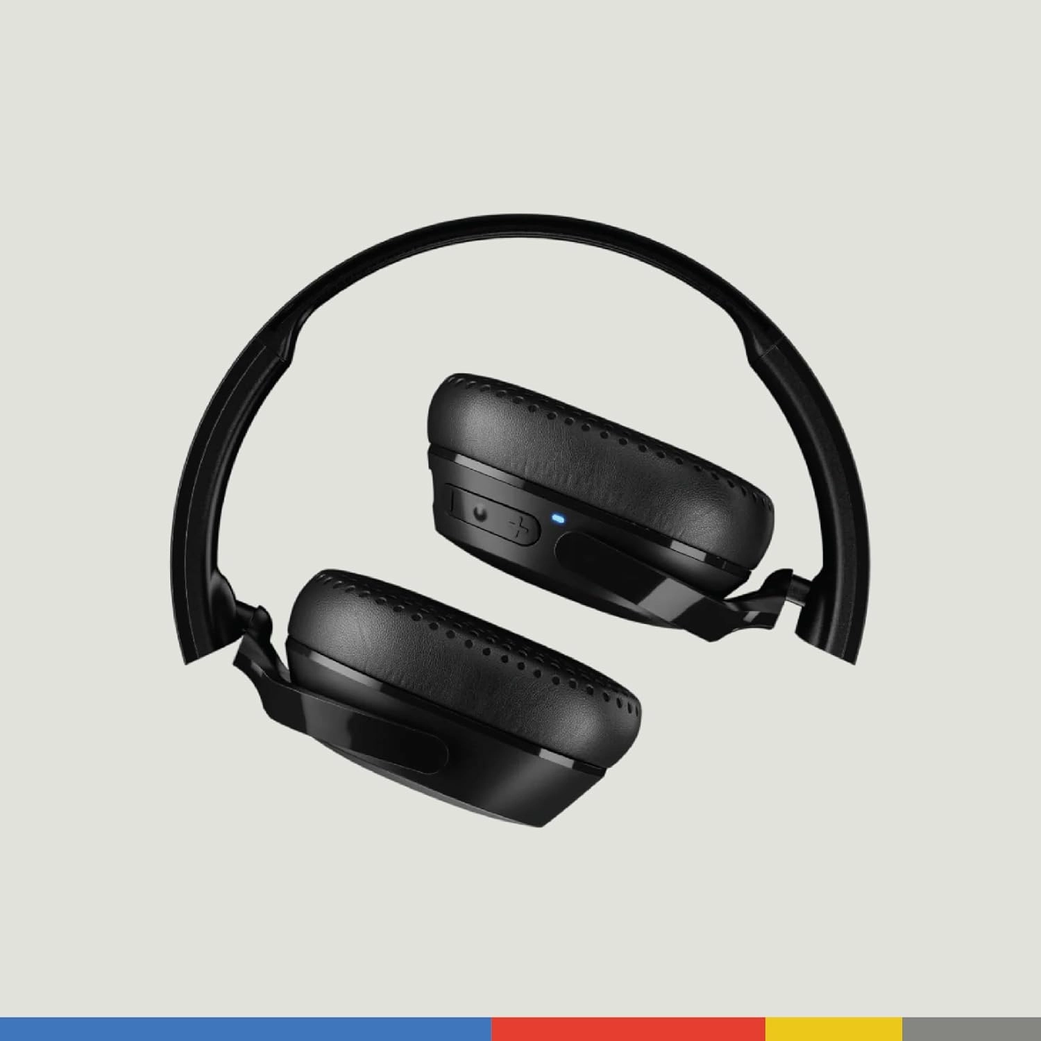 Skullcandy Riff 2 Wireless On-Ear Bluetooth Headphones, Up to 34 Hrs Battery, Foldable Lightweight Design, Convenient for Travel with Backup 3.5mm AUX Cable, Microphone for iPhone Android - True Black