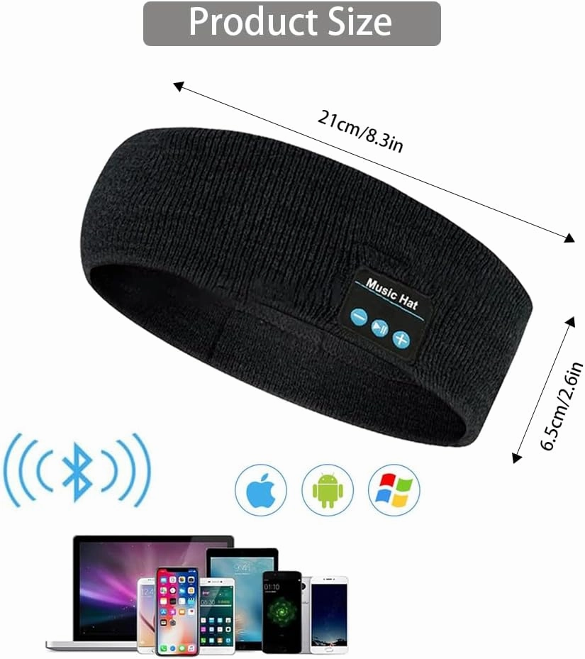 Sleep Headphones Wireless, Bluetooth Sports Headband Headphones with Ultra-Thin HD Stereo Speakers Perfect for Sleeping,Workout,Jogging,Yoga,Insomnia, Air Travel, Meditation