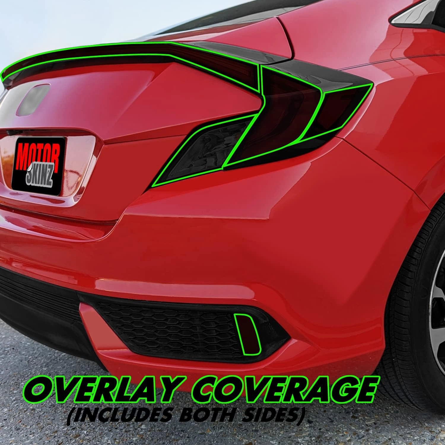 SlickMod PreCut Vinyl Smoke Tint for 2016-2020 Honda Civic Coupe Tail Light (20% Dark Smoke, 1. Taillight)