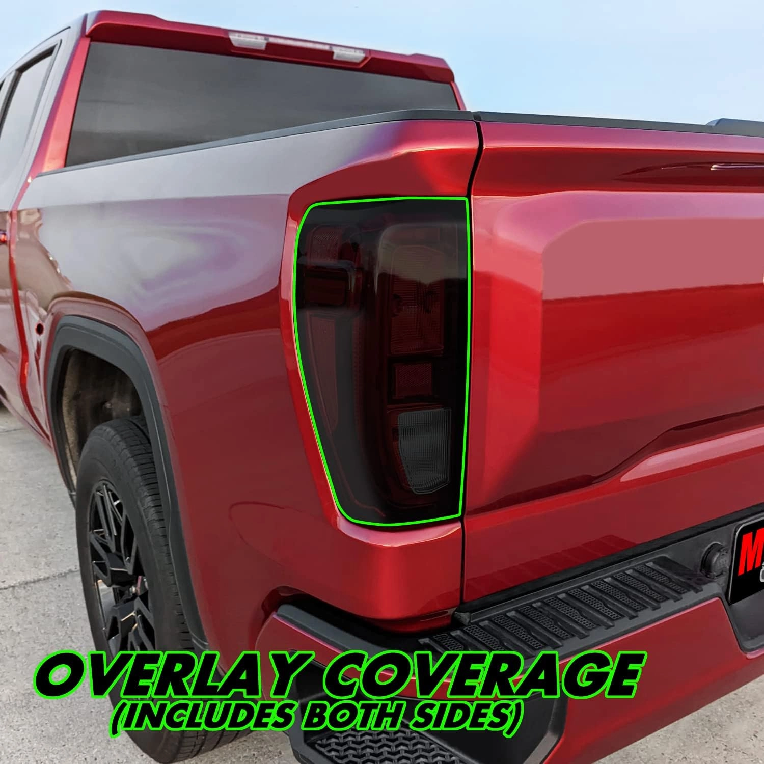 SlickMod PreCut Vinyl Smoke Tint for 2019-2023 GMC Sierra 1500 Tail Light (Non LED) (20% Dark Smoke, 1. Taillight)