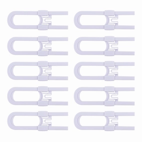 Sliding Cabinet Locks Baby Proofing  Adjustable Child Safety Latches for Knobs & Handles  10 Pack  No Adhesive Drilling or Tools - White equipment cabinet,AV gear cabinet,component enclosure,