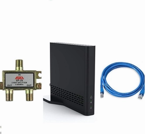 Sling AirTV 2 Dual-Tuner Local Channel Streamer for TVs and Mobile Devices w/DVR Bundle with Quest 3-Ft Cat5e UTP Cable, 2-Way Aska TV Coaxial Cable Splitter network streamer,wireless audio player,Wi-Fi music streamer,