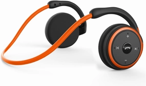 Small Bluetooth Headphones Wrap Around Head - Sports Wireless Headset with Built in Microphone and Crystal-Clear Sound, Foldable and Carried in The Purse, and 12-Hour Battery Life (Orange) over-ear headphones,closed back headphones,wireless studio cans,
