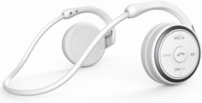 Small Bluetooth Headphones Wrap Around Head - Sports Wireless Headset with Built in Microphone and Crystal-Clear Sound, Foldable and Carried in The Purse, and 12-Hour Battery Life, White over-ear headphones,closed back headphones,wireless studio cans,