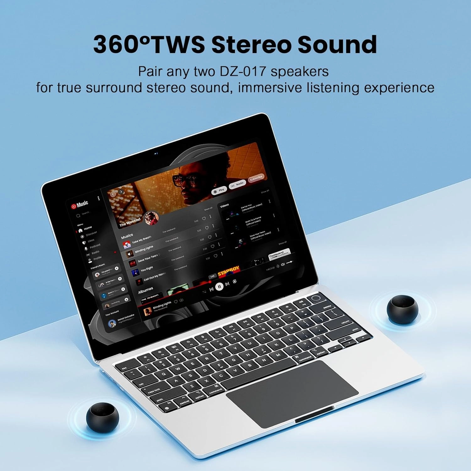 Small Bluetooth Speaker, 2025 Portable Speaker with Loud Stereo Sound and Robust Bass, IP7 Waterproof with Lanyard Easy to Carry, Mini Speakers for Outdoor, Hiking, Beach Electronic Gadgets Gift Black