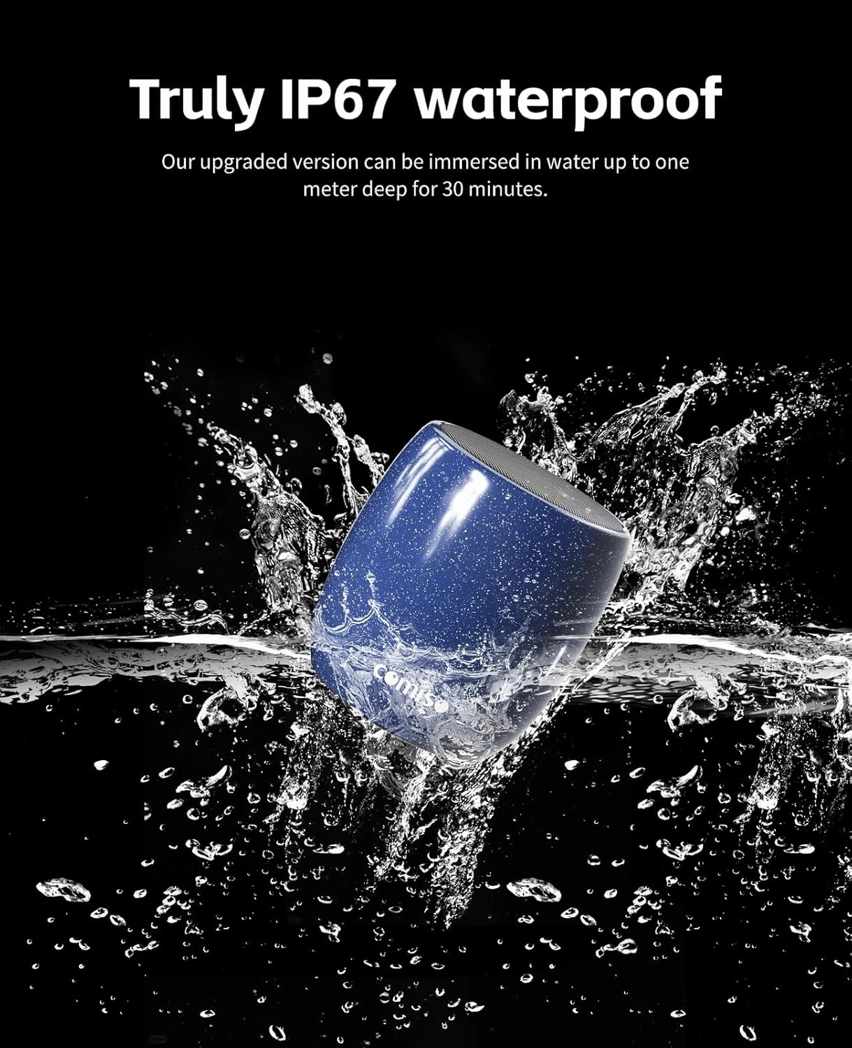 Small Speaker, Bluetooth Speaker with 360HD Stereo Sound and Robust Bass, Mini Speakers with Hands-Free Call, IP67 Waterproof, Portable Speakers for Shower, Room, Car, Trip, Ideal Gift for Men, Women
