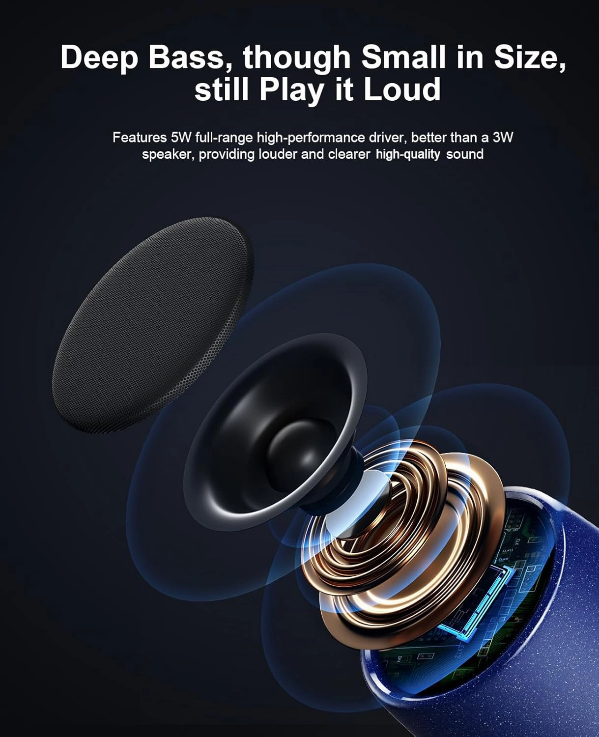Small Speaker, Bluetooth Speaker with 360HD Stereo Sound and Robust Bass, Mini Speakers with Hands-Free Call, IP67 Waterproof, Portable Speakers for Shower, Room, Car, Trip, Ideal Gift for Men, Women