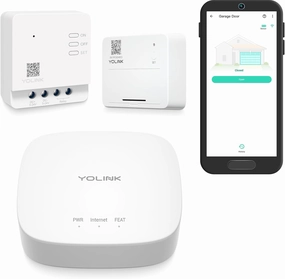 Smart Garage Door Kit with YoLink Hub - YoLink 1/4 Mile World's Longest Range Garage Door Controller and Wireless Sensor Compatible with Alexa IFTTT smart audio hub,voice control speaker,Alexa compatible audio,