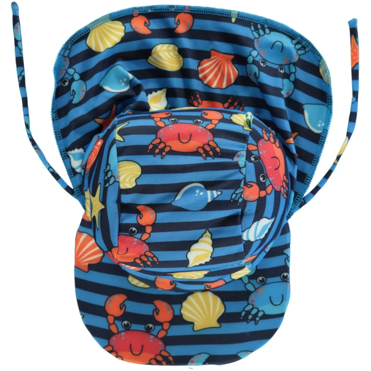 Sm?folk Brilliant Blue Uv50 Sun Hat With Crabs