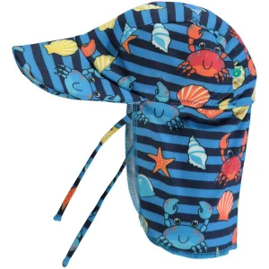Sm?folk Brilliant Blue Uv50 Sun Hat With Crabs