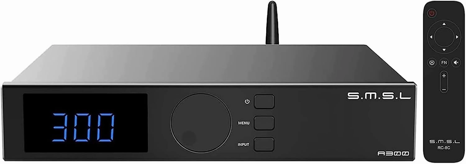 SMSL A300 HiFi Power Amplifier BTL Mode Bluetooth 5.0 2.1 Subwoofer 165W x 2 Class D Integrated Amp SDB Sound Effects Hi-Res Digital Audio Receiver with Remote Control THD N 0.004% integrated amplifier,stereo receiver,hi-fi amp combo,