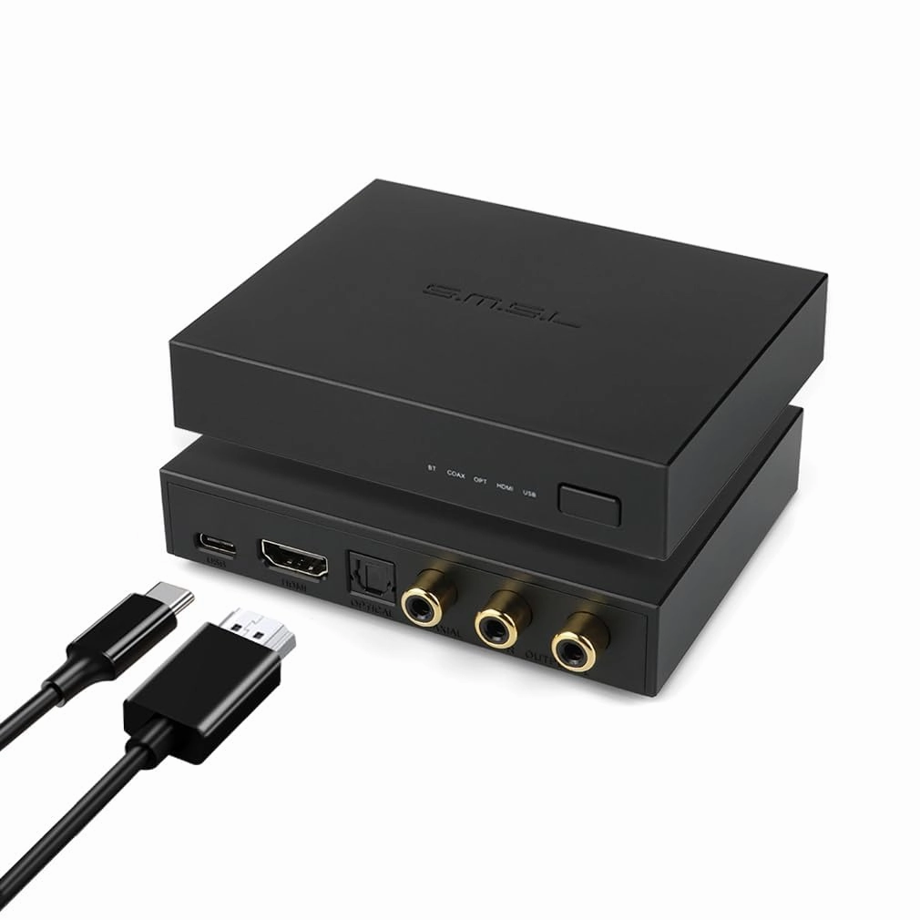 SMSL PS100 Digital to Analog Audio Converter, USB/Optical/Coaxial/HDMI ARC to Stereo L/R RCA Output DDC Digital Toslink SPDIF 192kHz DAC Converter for PS5/HDTV/DVD/Blu-Ray Players/Home Cinema Systems DAC,USB audio converter,digital to analog converter,