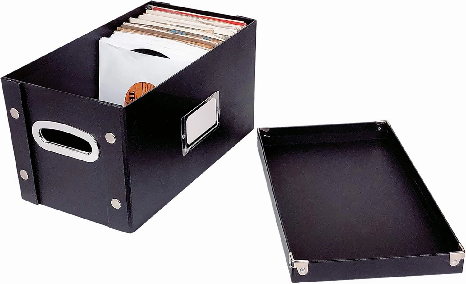 Snap-N-Store Vinyl 45 Record Box, for 45 RPM Vinyl Storage, 8.25 x 7.5 x 14.5 Inches, Black, SNS02079, 7 inch- 1 pack