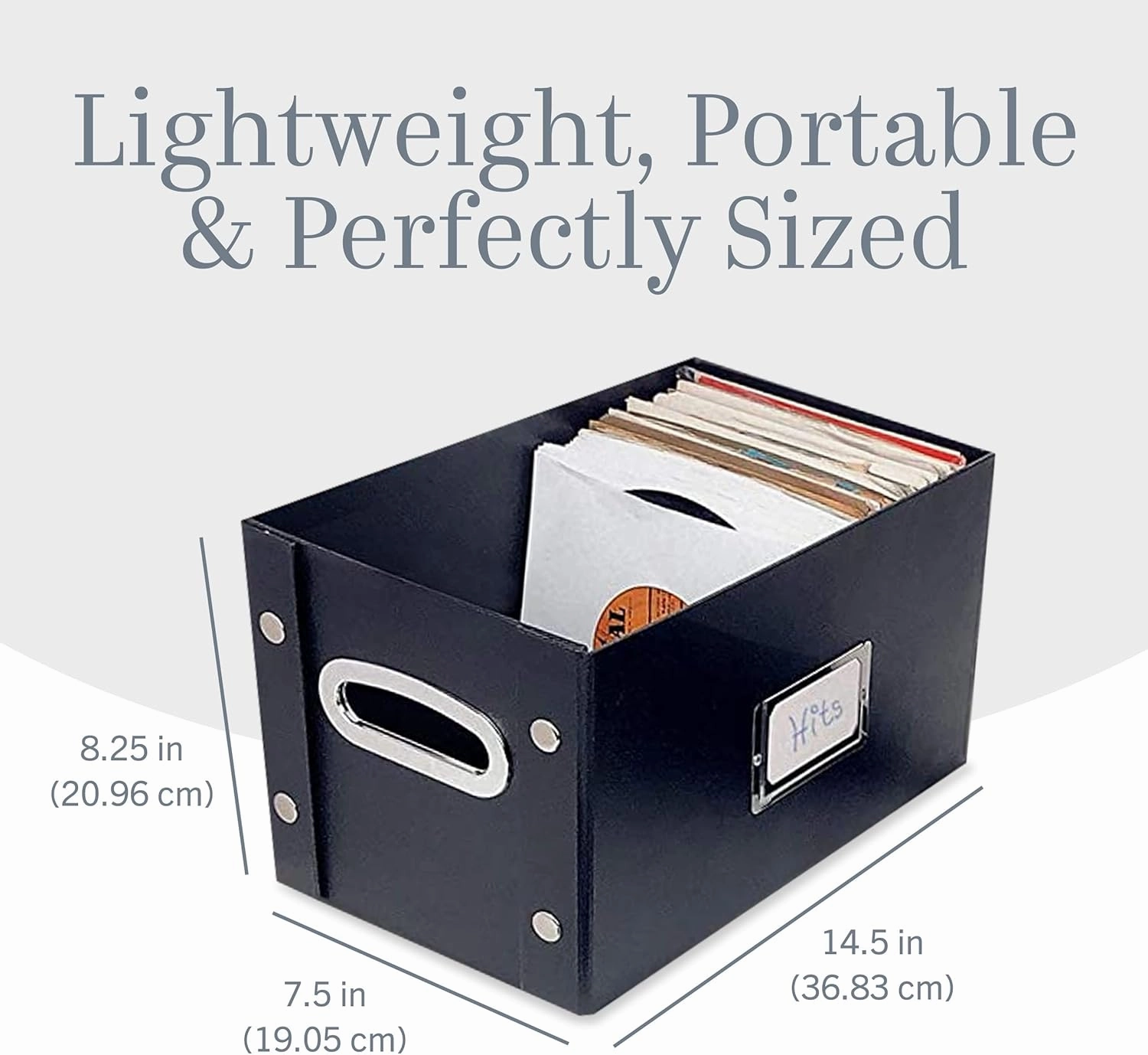 Snap-N-Store Vinyl 45 Record Box, for 45 RPM Vinyl Storage, 8.25 x 7.5 x 14.5 Inches, Black, SNS02079, 7 inch- 1 pack