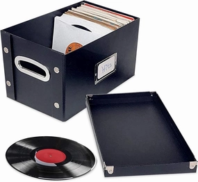 Snap-N-Store Vinyl 45 Record Box, for 45 RPM Vinyl Storage, 8.25 x 7.5 x 14.5 Inches, Black, SNS02079, 7 inch- 1 pack vinyl storage,record holder,LP organizer,