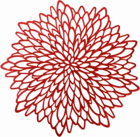 Snowkingdom Red Placemats Pressed Vinyl Metallic Shiny Floral Dinning Mats Round Leaf Table Decoration for Mother's Day Valentine Weddings Mother's Day Christmas Holiday Celebrations Set of 18 vinyl accessories,turntable parts,record player tools,