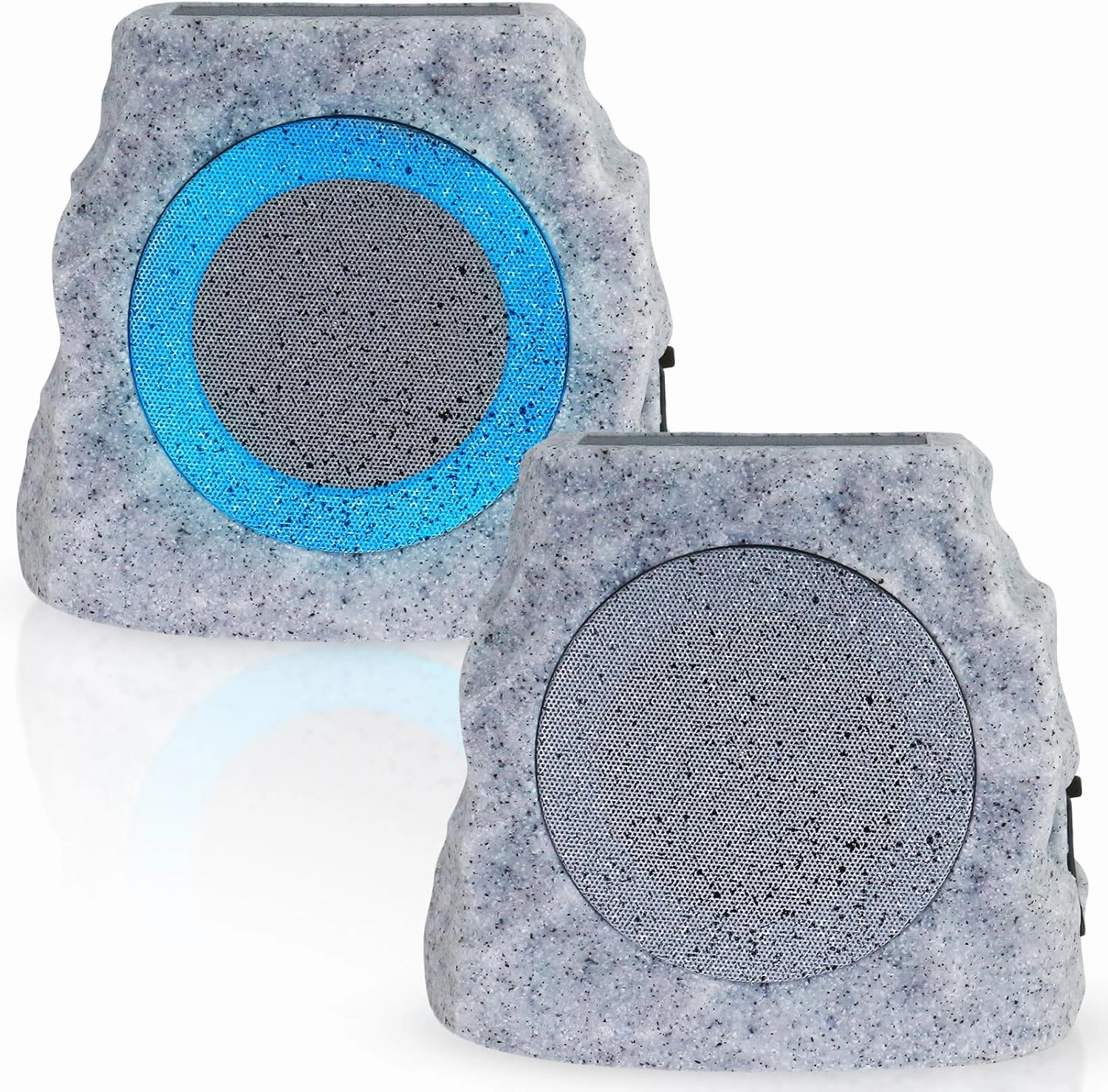 Solar Rock Speakers Outdoor Water-Resistant 2-Pack Solar Powered Rock Speaker with Lights RGB and TWS Pair for Patio Outside Garden BBQ Deck soundbar,TV speaker bar,home theater soundbar,