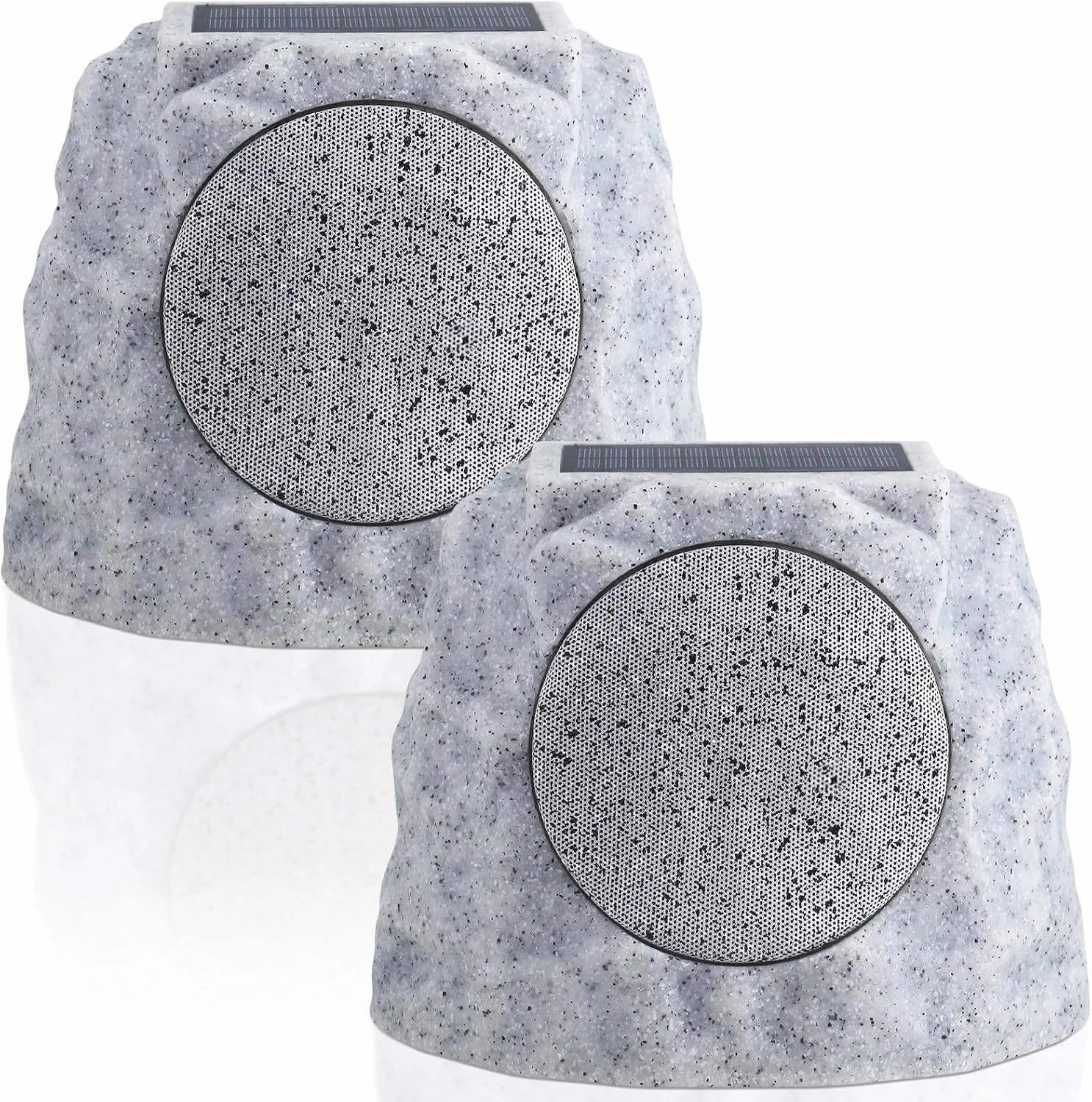 Solar Rock Speakers Outdoor Water-Resistant 2-Pack Solar Powered Rock Speaker with Lights RGB and TWS Pair for Patio Outside Garden BBQ Deck wireless speakers,portable Bluetooth speaker,multiroom speaker,