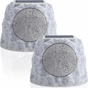 Solar Rock Speakers Outdoor Water-Resistant 2-Pack Solar Powered Rock Speaker with Lights RGB and TWS Pair for Patio Outside Garden BBQ Deck floorstanding speakers,tower speakers,stereo floor speakers,
