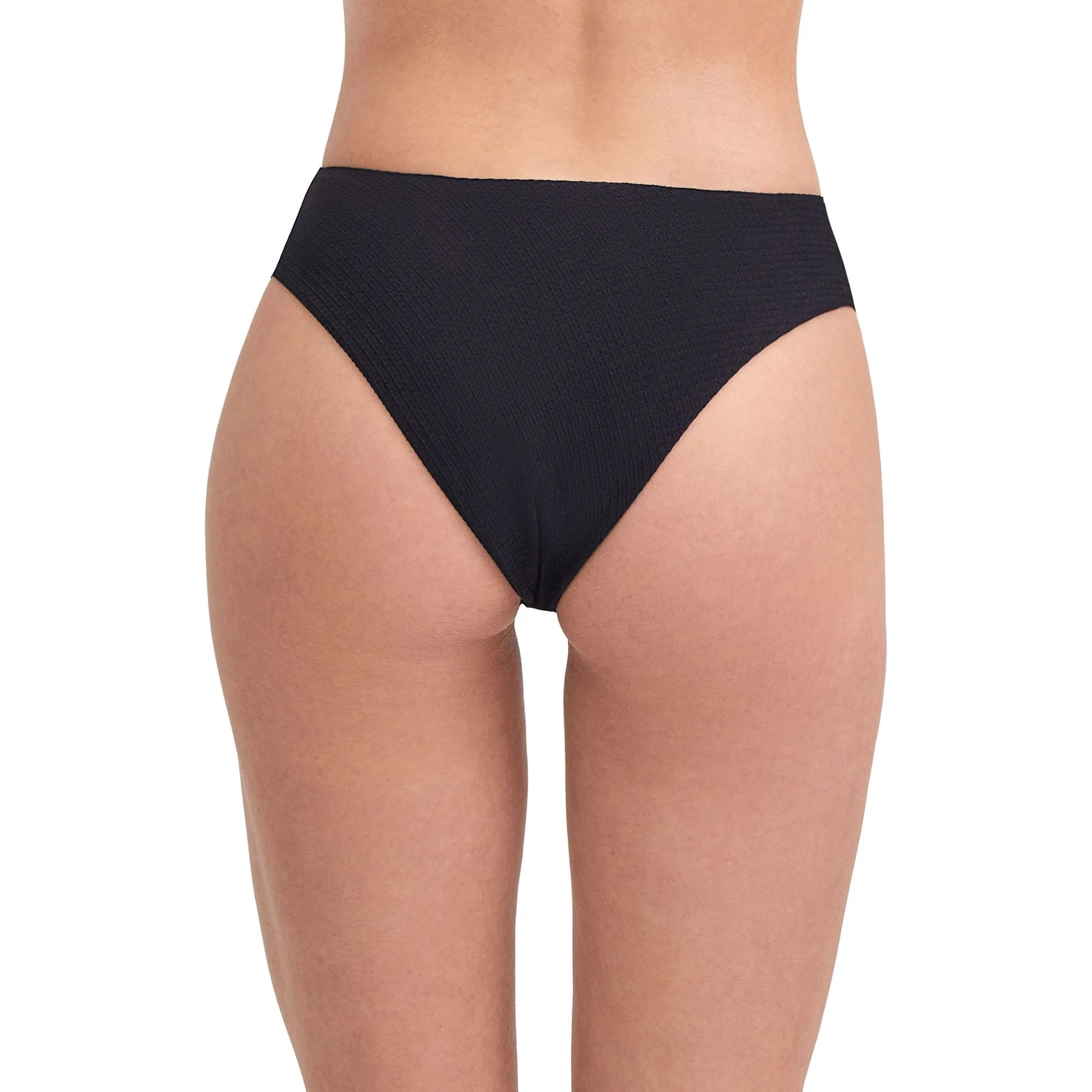 Solid High Leg And High Waist Swim Bottom