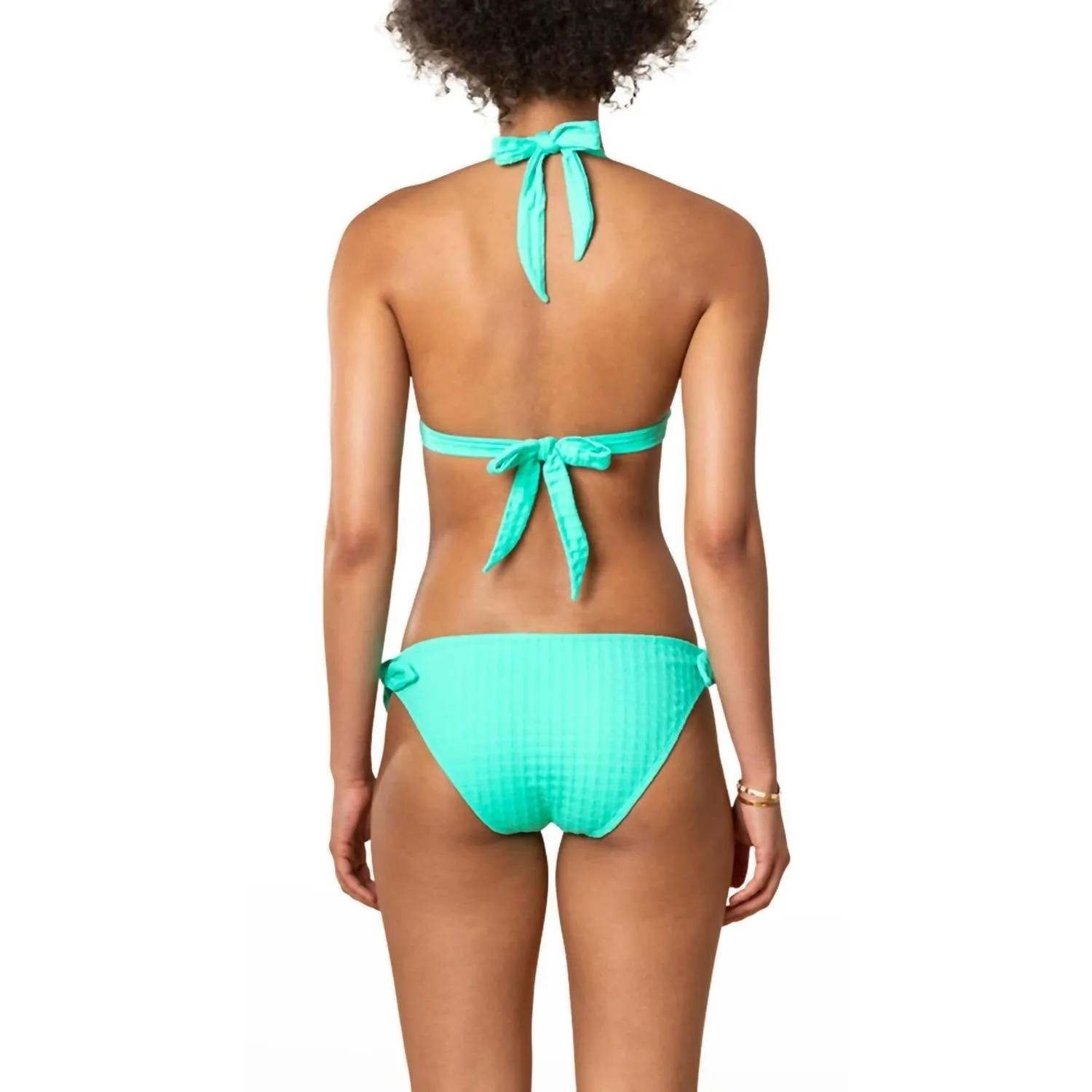 Solid Textured Bow Bottom In Mint