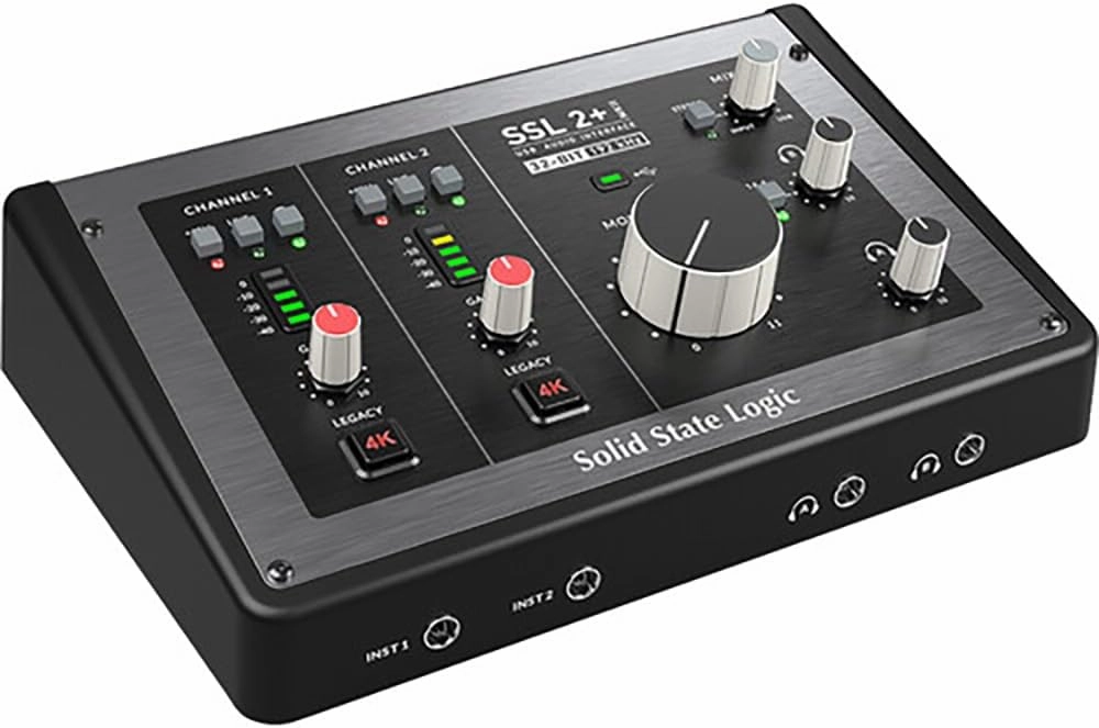 Solid State Logic SSL 2 Plus MKII USB Audio Interface with Dual Headphones, Four Balanced Outputs, and Class-Leading Mic Preamps audio interface,USB interface,music recording input,