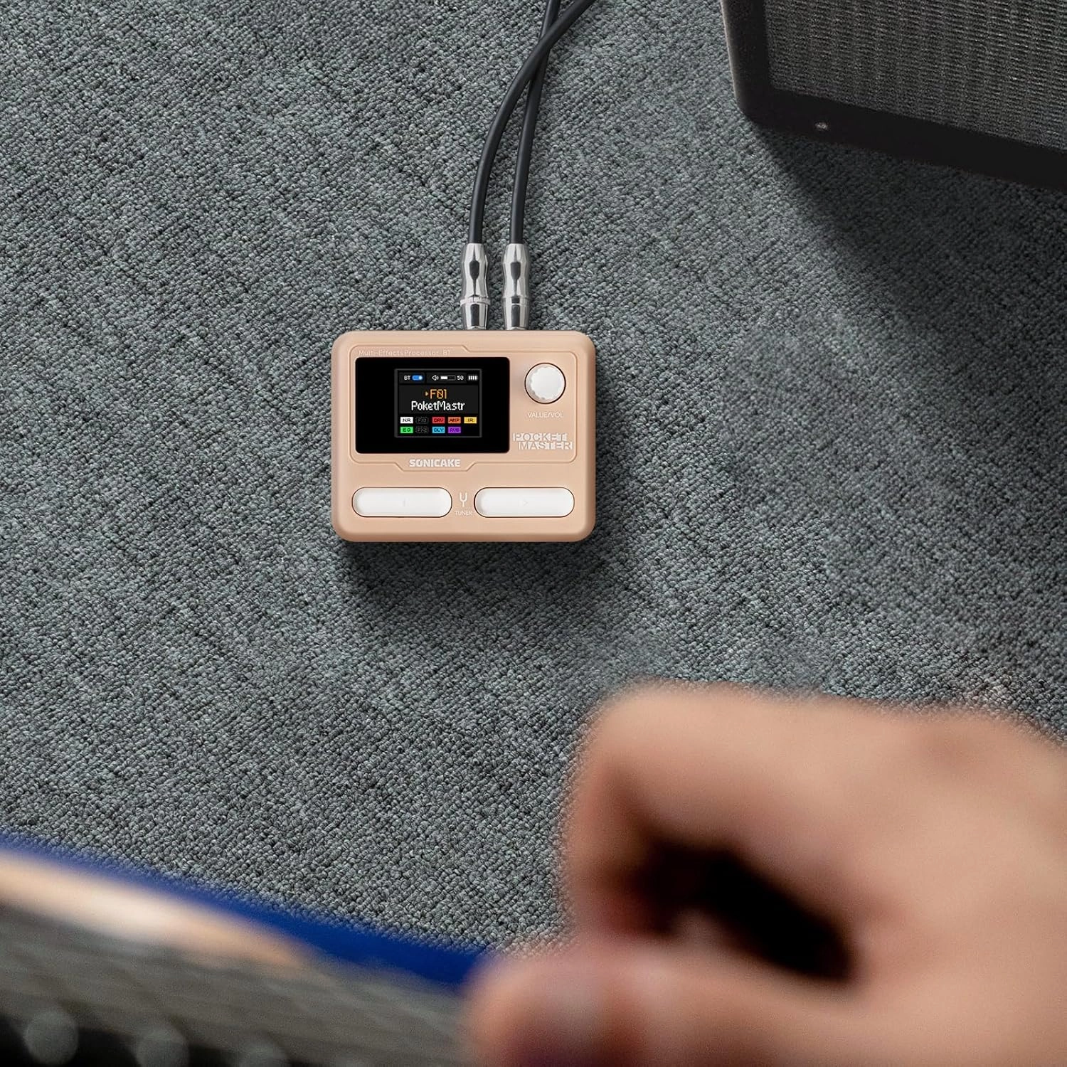 SONICAKE Pocket Master-Portable Multi Effects Pedal, 100  Built-in Guitar/Bass/Acoustic Effects, Amp Modeling, IR Cabinets Simulation, Stereo OTG USB Audio Interface, Rechargeable (Pink)